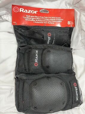 Razor Black Multi-Sport Protective Pad Set for age 8 and up